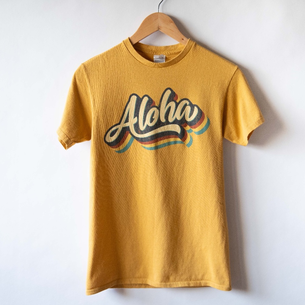 Delta Proweight Aloha Retro Style Graphic Tee T-Shirt